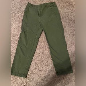 Banana republic slim fit authentic chino pants - olive green size 8